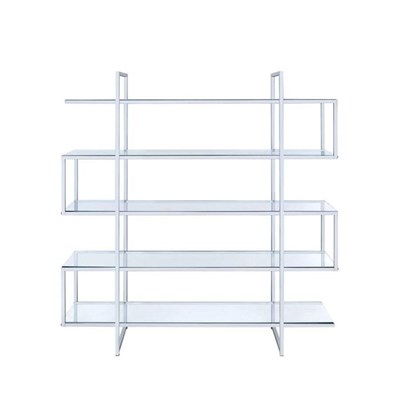 Coaster Furniture Elmer 801304 63-inch 5-shelf Bookshelf - Clear and Chrome