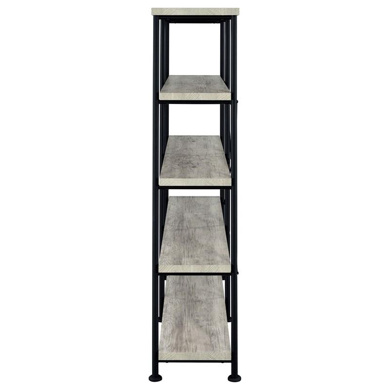 Large Picture of Coaster Furniture Analiese 801544 63-inch 4-shelf Double Bookshelf - Grey Driftwood