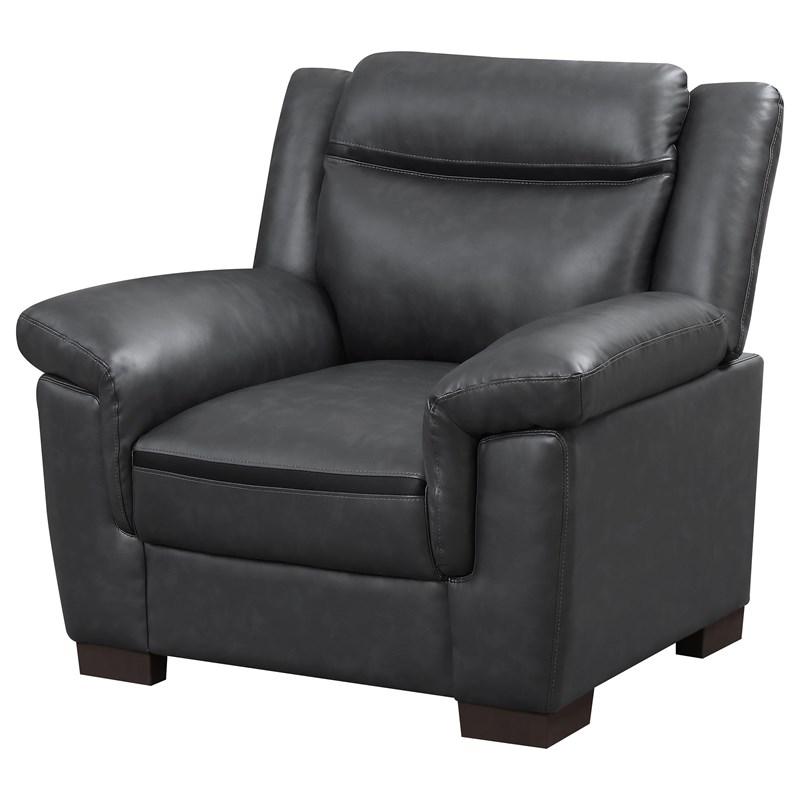 Large Picture of Coaster Furniture Arabella 506593 Upholstered Padded Arm Accent Chair - Grey