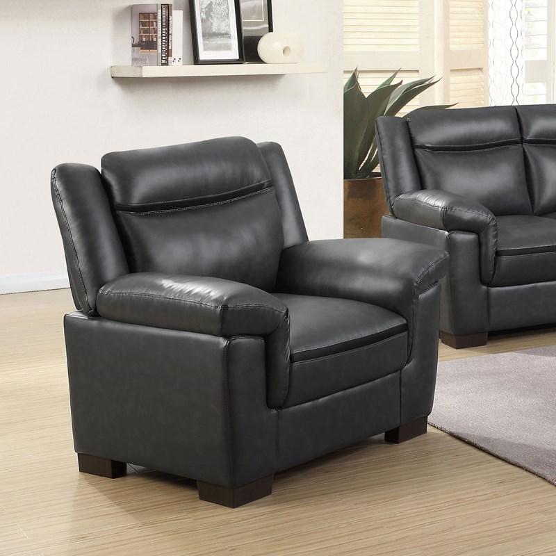 Large Picture of Coaster Furniture Arabella 506593 Upholstered Padded Arm Accent Chair - Grey