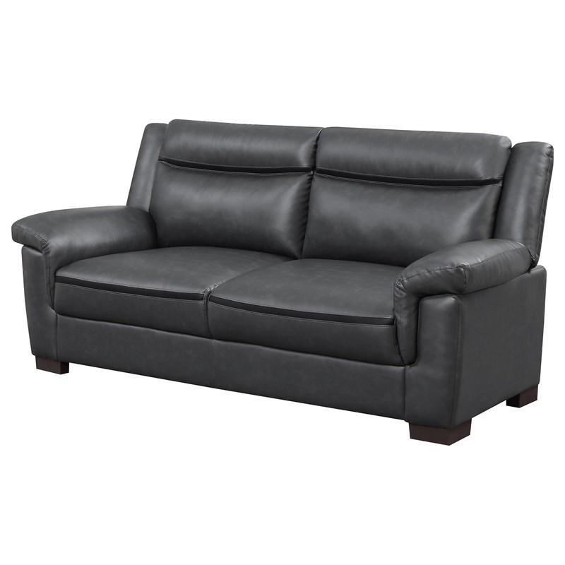 Large Picture of Coaster Furniture Arabella 506591 Upholstered Padded Arm Sofa - Grey