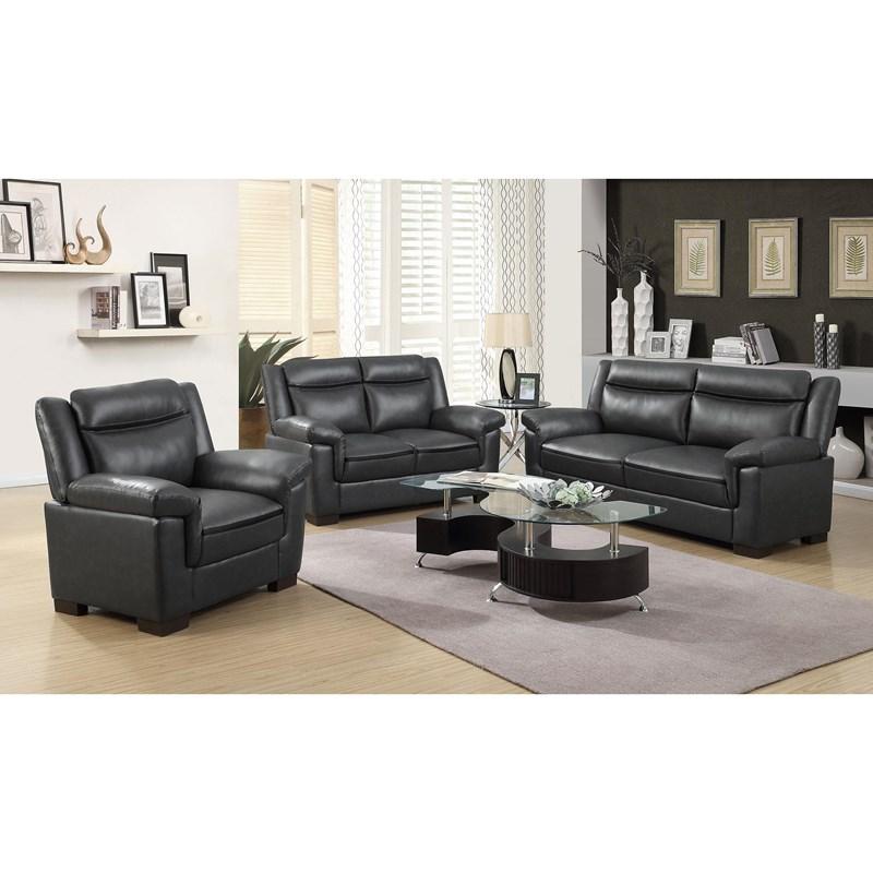 Large Picture of Coaster Furniture Arabella 506592 Upholstered Padded Arm Loveseat - Grey