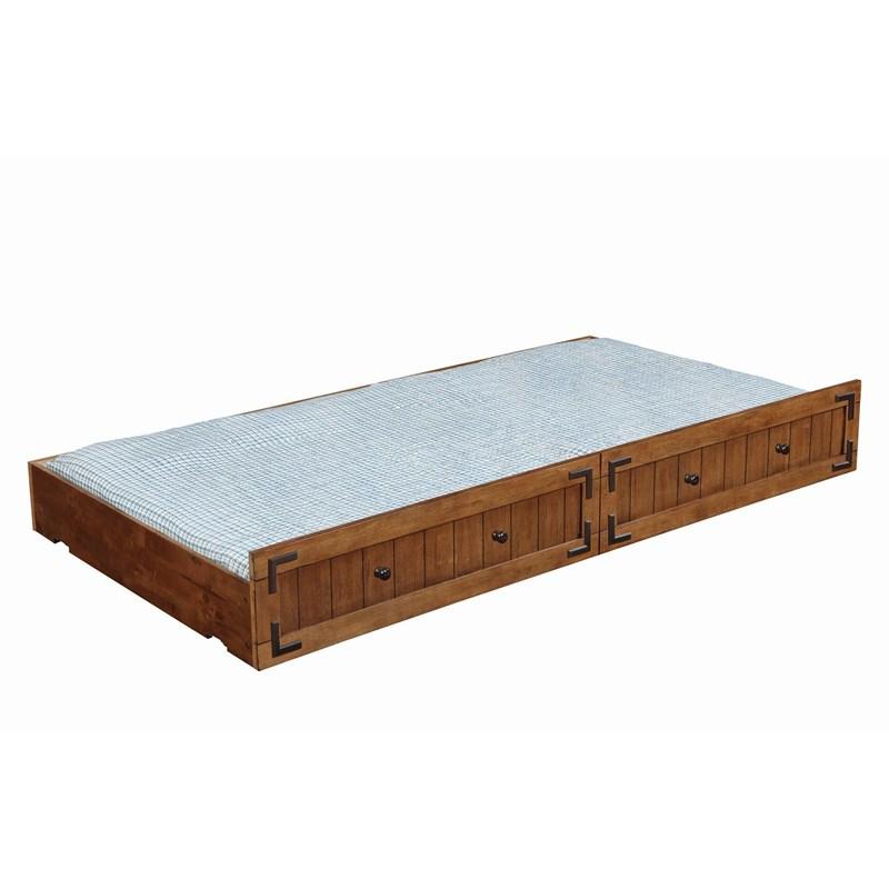Large Picture of Coaster Furniture Oakdale 300676 Wood Storage Trundle - Rustic Honey