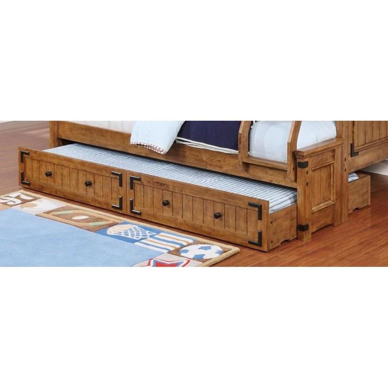 Large Picture of Coaster Furniture Oakdale 300676 Wood Storage Trundle - Rustic Honey