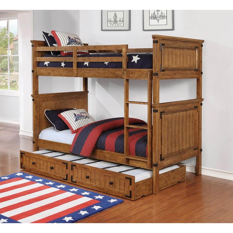 Large Picture of Coaster Furniture Oakdale 300676 Wood Storage Trundle - Rustic Honey