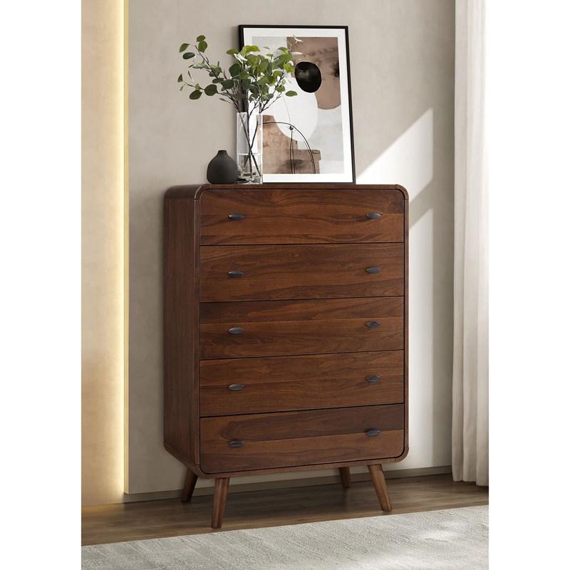 Large Picture of Coaster Furniture Robyn 205135 5-Drawer Bedroom Chest of Drawers - Dark Walnut