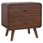 Coaster Furniture Robyn 205132 2-Drawer Nightstand Bedside Table - Dark Walnut