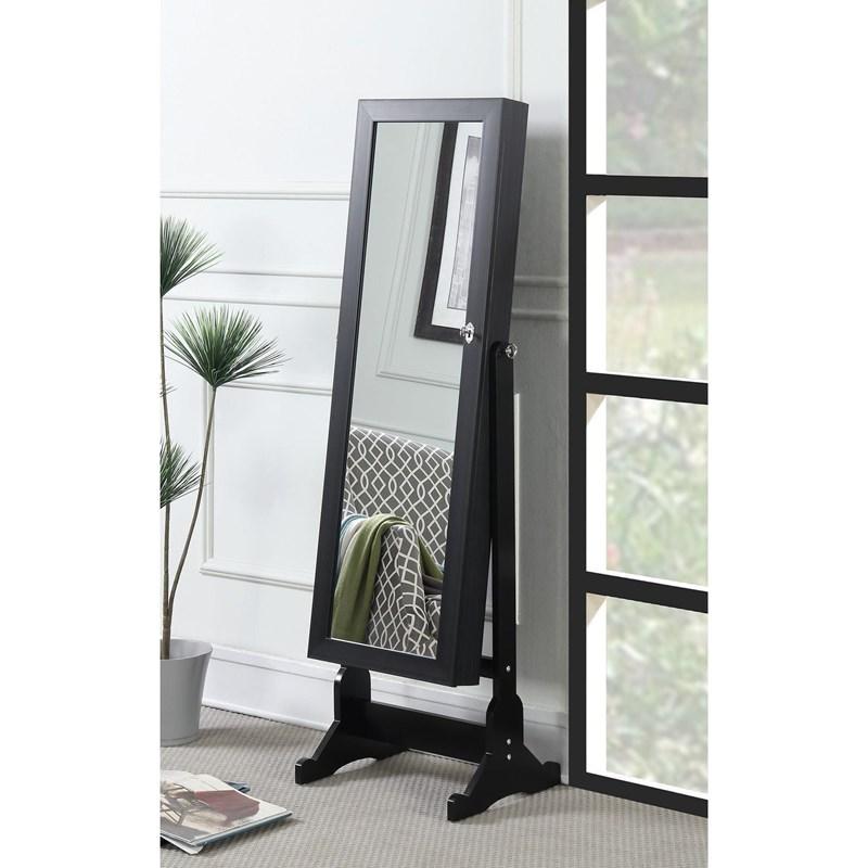 Large Picture of Coaster Furniture Tutuola 904039 Cheval Mirror with Jewelry Storage - Black