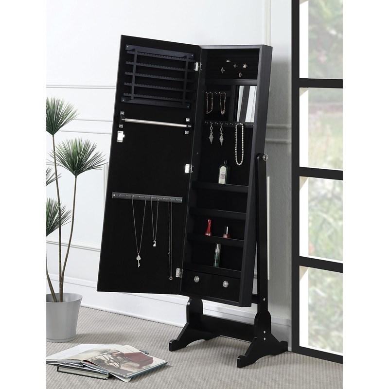 Large Picture of Coaster Furniture Tutuola 904039 Cheval Mirror with Jewelry Storage - Black