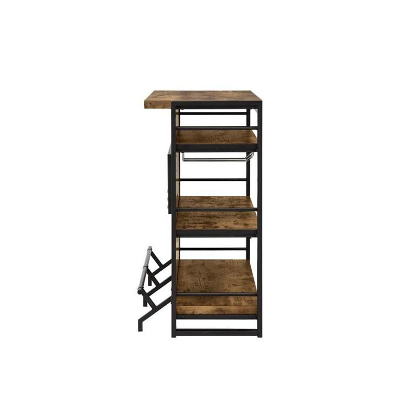 Large Picture of Coaster Furniture Renaldi 130071 3-shelf Home Bar Wine Cabinet - Rustic Nutmeg