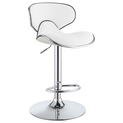 Coaster Furniture Edenton 120389 Upholstered Adjustable Bar Stool - White