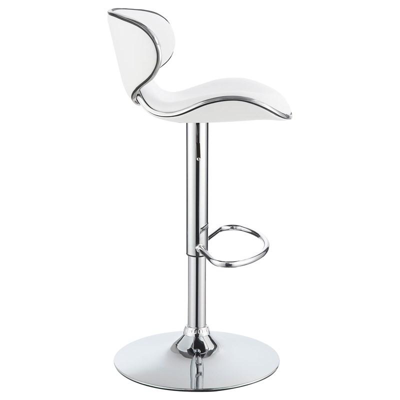 Large Picture of Coaster Furniture Edenton 120389 Upholstered Adjustable Bar Stool - White
