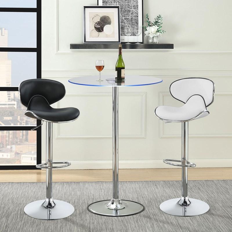 Large Picture of Coaster Furniture Edenton 120389 Upholstered Adjustable Bar Stool - White