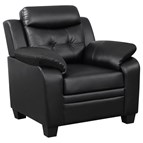 Coaster Furniture Finley 506553 Upholstered Padded Arm Tufted Accent Chair - Black