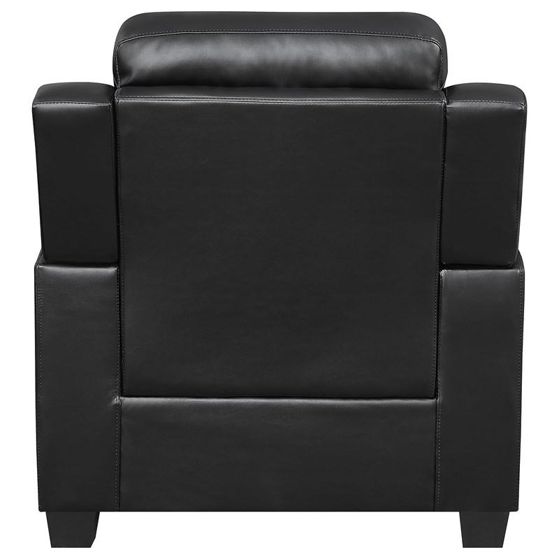 Large Picture of Coaster Furniture Finley 506553 Upholstered Padded Arm Tufted Accent Chair - Black