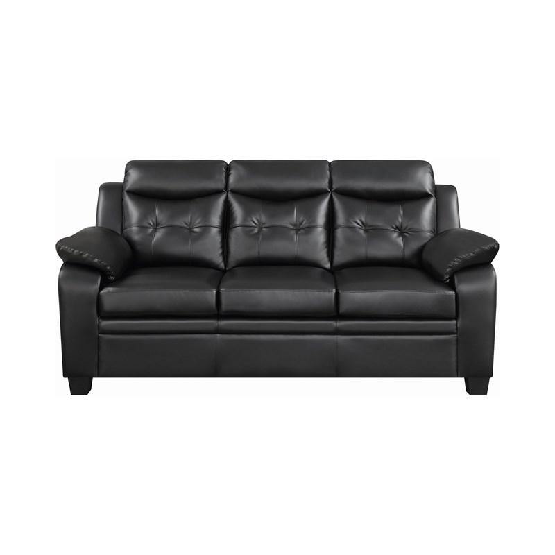 Large Picture of Coaster Furniture Finley 506551 Upholstered Padded Arm Tufted Sofa - Black