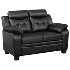 Coaster Furniture Finley 506552 Upholstered Padded Arm Tufted Loveseat - Black