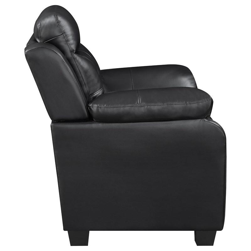 Large Picture of Coaster Furniture Finley 506552 Upholstered Padded Arm Tufted Loveseat - Black