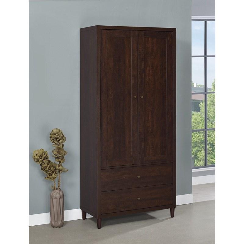 Large Picture of Coaster Furniture Wadeline 950724 2-door Tall Accent Storage Cabinet - Rustic Tobacco