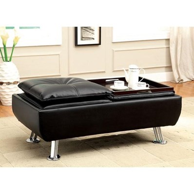 Furniture of America Hauser CM2677BK-OT Ottoman
