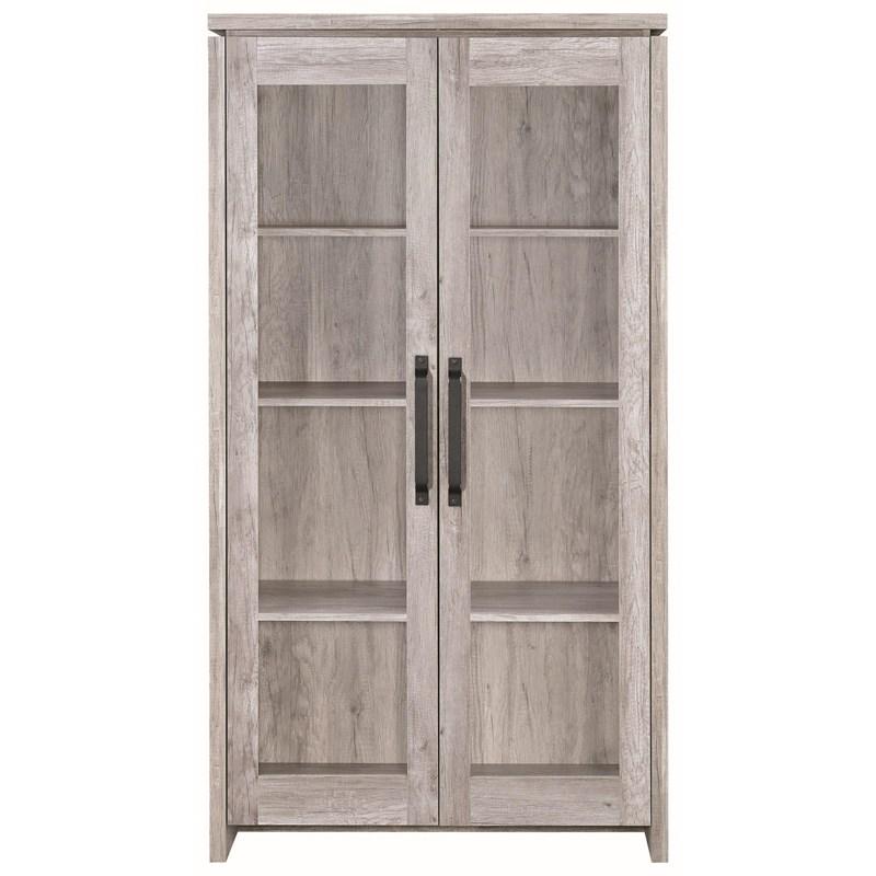 Large Picture of Coaster Furniture Alejo 950783 2-door Engineered Wood Tall Cabinet - Grey Driftwood