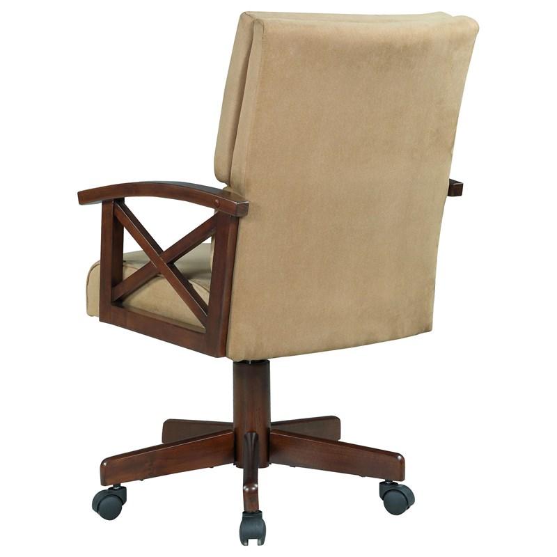Large Picture of Coaster Furniture Marietta 100172 Upholstered Swivel Dining and Game Chair - Tobacco