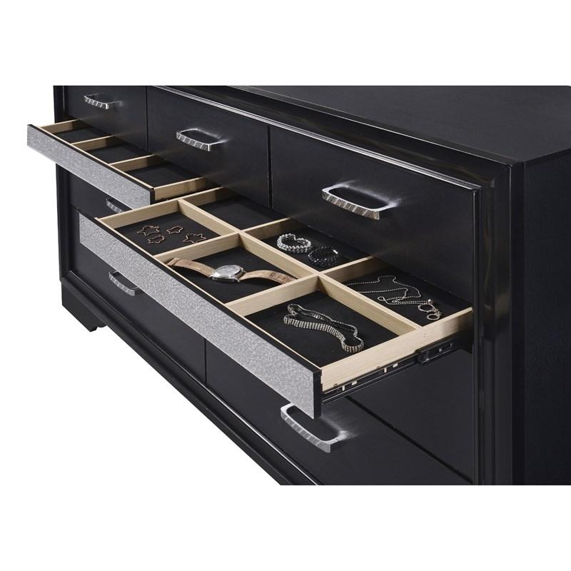 Large Picture of Coaster Furniture Miranda 206363 7-Drawer Dresser - Black