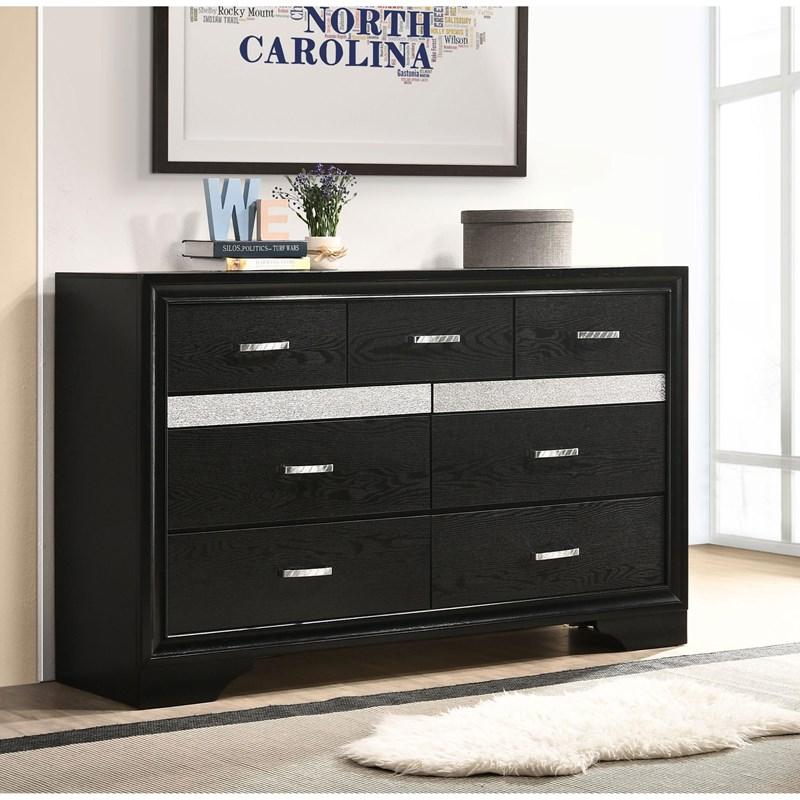 Large Picture of Coaster Furniture Miranda 206363 7-Drawer Dresser - Black