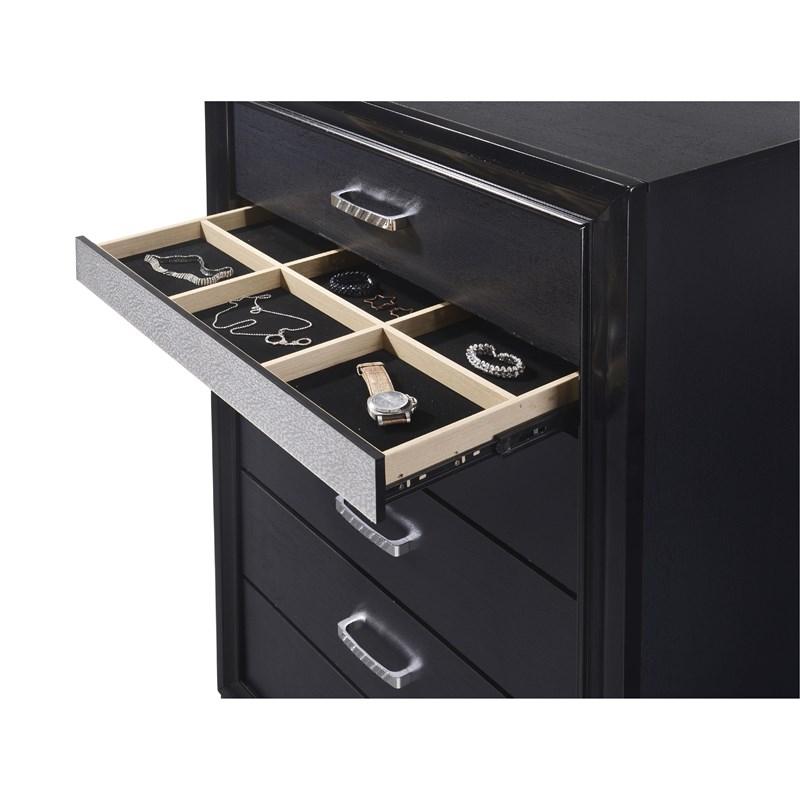 Large Picture of Coaster Furniture Miranda 206365 5-Drawer Bedroom Chest - Black