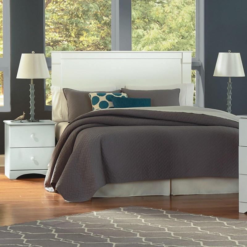 Large Picture of Perdue Woodworks White 14036 Queen & Full Panel Headboard with Pilasters