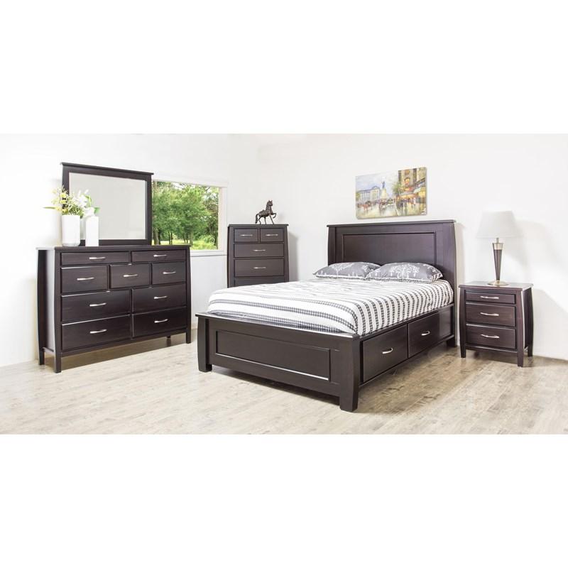 Large Picture of Mako Wood Furniture Tofino 5400 King Panel Bed with Storage