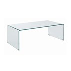 Coaster Furniture Ripley 705328 Rectangular Tempered Bent Glass Coffee Table - Clear