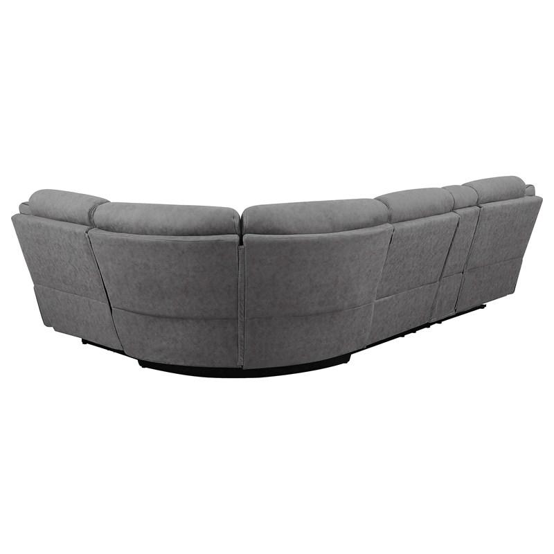 Large Picture of Coaster Furniture Higgins 600370 Upholstered Power Reclining Sectional Sofa - Grey