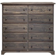Mako Wood Furniture Polo 800-10000-30 10-Drawer Dresser (Dressers - 10 Drawers)