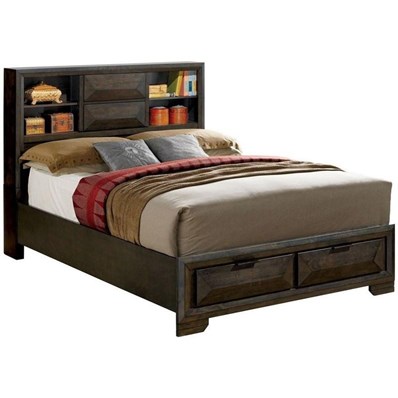 Furniture of America Nikomedes CM7557CK-BED California King Bookcase Bed