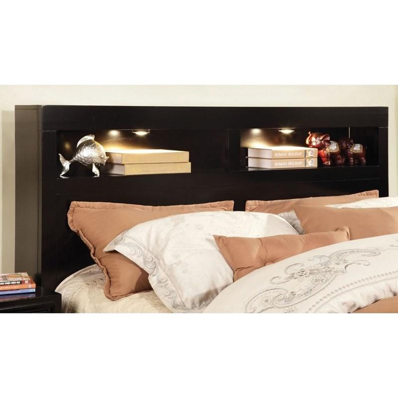 Large Picture of Furniture of America Gerico II CM7291EX-EK-BED King Storage Bed (Espresso)