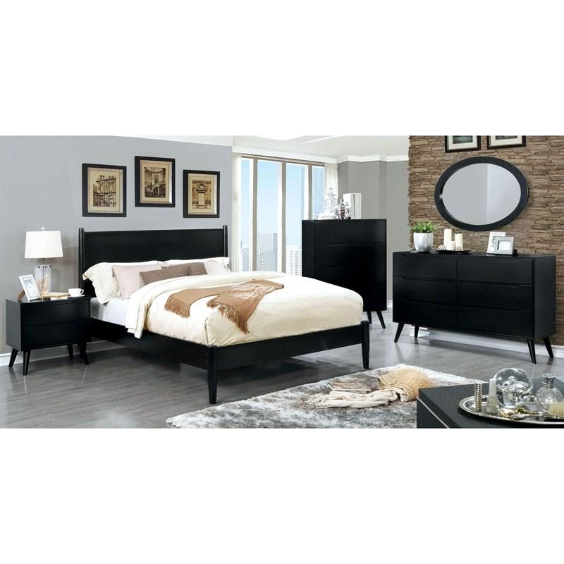 Large Picture of Furniture of America Lennart CM7386BK-Q Queen Bed
