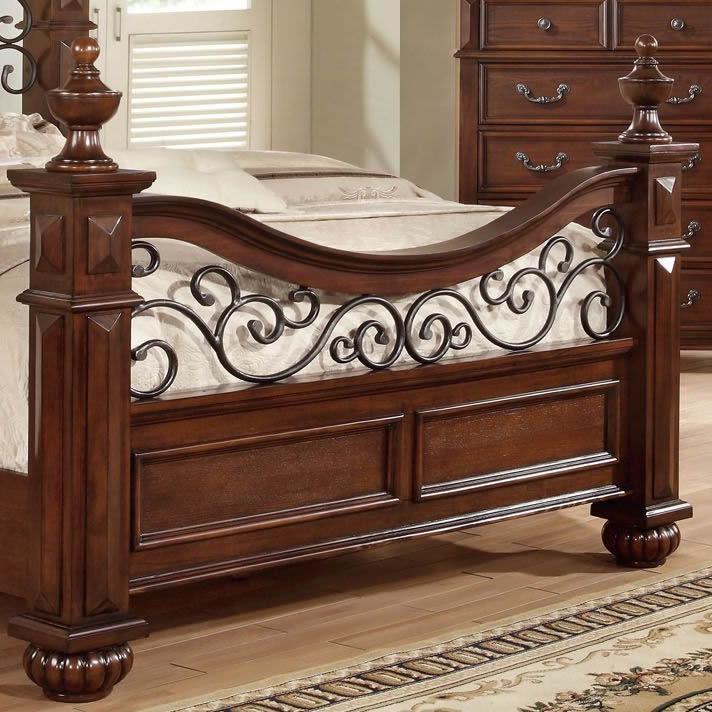 Large Picture of Furniture of America Landaluce CM7811CK-BED California King Poster Bed