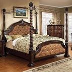 Furniture of America Monte Vista II CM7296DA-C-Q-BED Queen Canopy Bed (Dark Brown)
