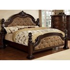 Furniture of America Monte Vista I CM7296DA-EK-BED King Poster Bed (Dark Brown)