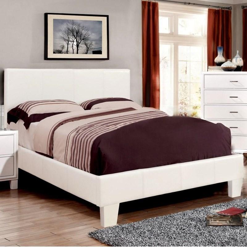 Furniture of America Winn Park CM7008WH-Q-BED Queen Upholstered Panel Bed