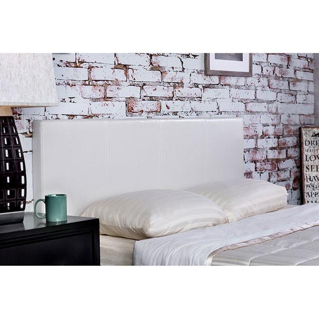 Large Picture of Furniture of America Winn Park CM7008WH-Q-BED Queen Upholstered Panel Bed