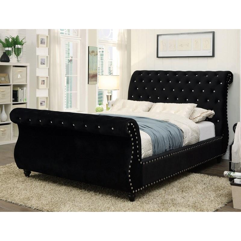 Large Picture of Furniture of America Noella CM7128BK-EK-BED King Sleigh Bed