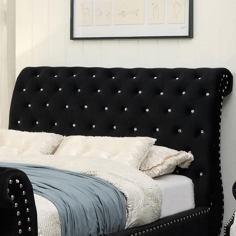 Large Picture of Furniture of America Noella CM7128BK-EK-BED King Sleigh Bed
