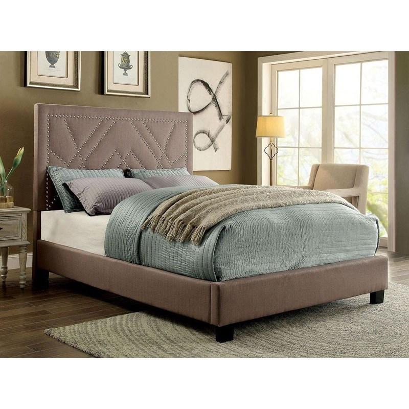 Large Picture of Furniture of America Marianne CM7433BR-CK-BED California King Upholstered Panel Bed