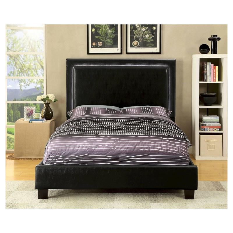 Large Picture of Furniture of America Erglow II CM7696Q-BED Queen Upholstered Panel Bed