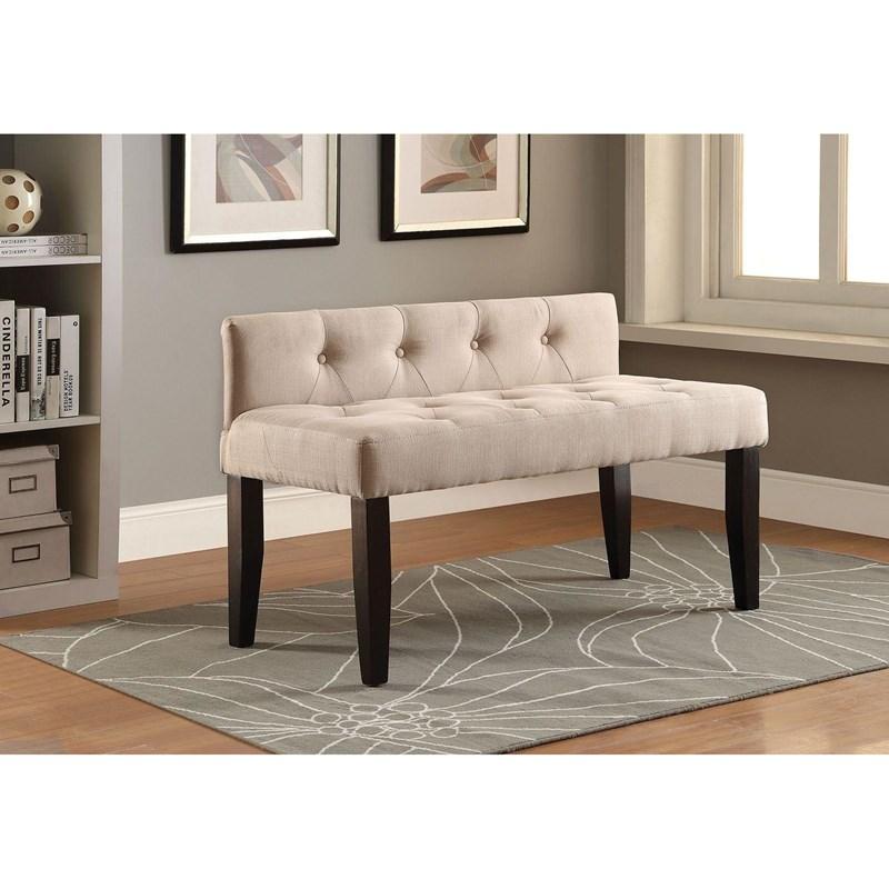 Large Picture of Furniture of America Leeroy III CM-BN6794IV-S Smal Bench - Ivory