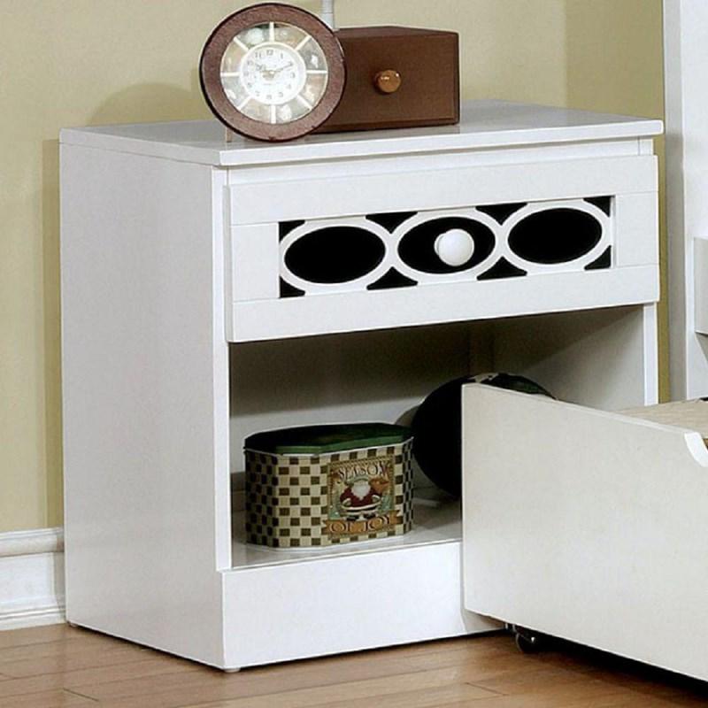 Large Picture of Furniture of America Cammi CM7853BL-N 1-Drawer Nightstand