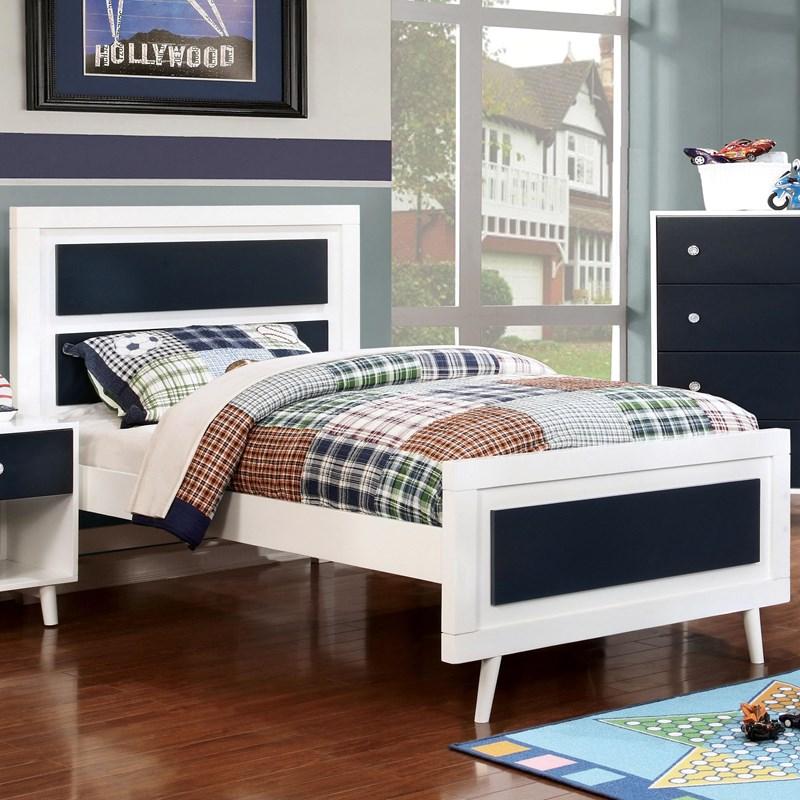 Large Picture of Furniture of America Alivia CM7850BL-T-BED Twin Panel Bed