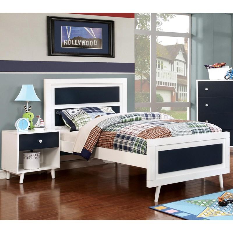 Large Picture of Furniture of America Alivia CM7850BL-T-BED Twin Panel Bed
